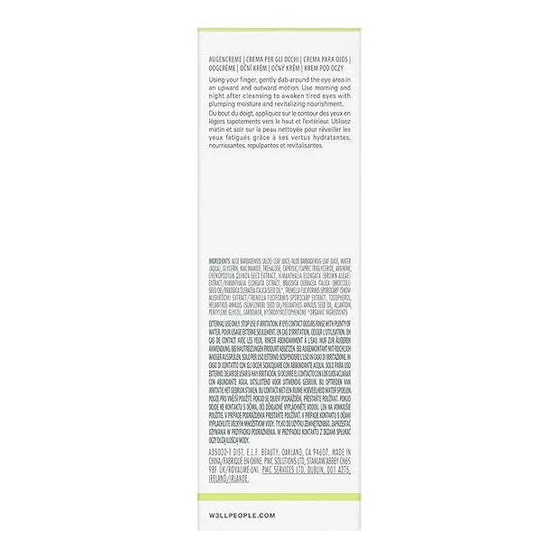 Well People Revitalizing Dew Snow Mushroom Eye Gel-Cream, Gel-based Eye Cream For Moisturizing Undereyes, Targets Fine Lin...