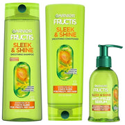 Garnier Fructis Sleek & Shine Shampoo, Conditioner + Anti-Frizz Serum Set for Frizzy, Dry Hair, Argan Oil (3 Items), 1 Kit...