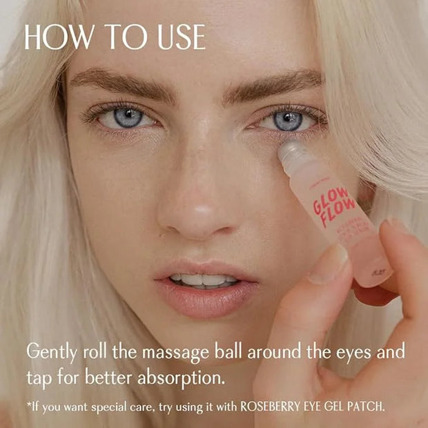 Glow Flow Roseberry Lock N Roll Eye Serum– Hydrating & Firming Eye Treatment for Dark Circles, Puffiness, and Dryness with...