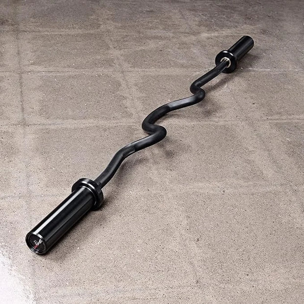 47in Black Zinc Olympic EZ Super Curl Bar - Product Image