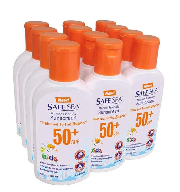 Safe Sea SPF50+ Kids sunscreen- Jellyfish and Sea lice protective lotion. Very Water Resistant, Sensitive skin and Reef-Sa...