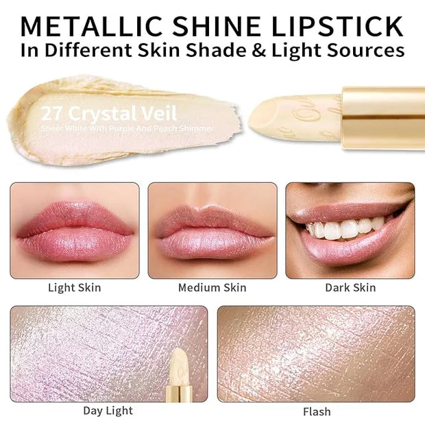 Oulac Glitter Lipstick for Women with Metallic 3D Shine Lightweight Hydrating Formula, High Impact Lip Color, Vegan & Glut...