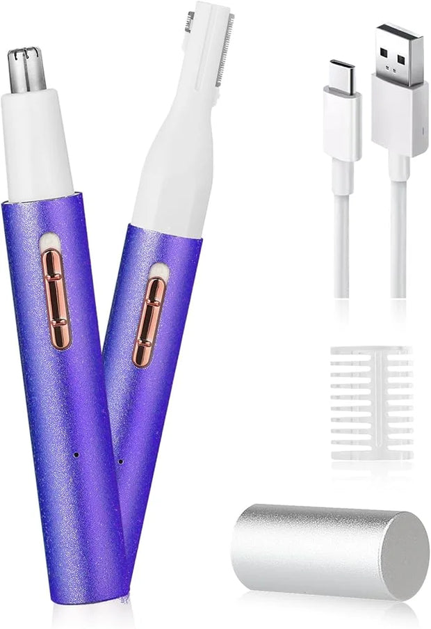Nose & Eyebrow Trimmer for Women and Men,2025 Rechargeable Ear Razor & Face Shaver,Lady's Painless Portable Facial Hair Re...