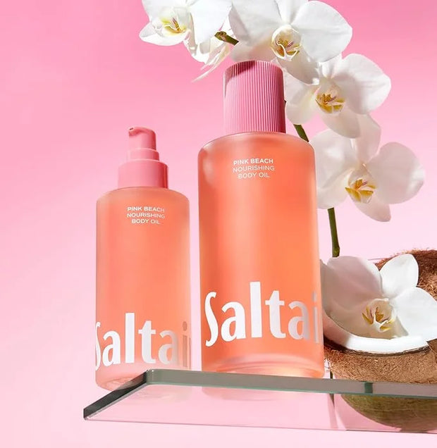 Saltair Body Oil. Jumbo Size Pink Beach After Shower and Bath Oil Moisturizer for Women and Men. Botanical, Non-Greasy, an...