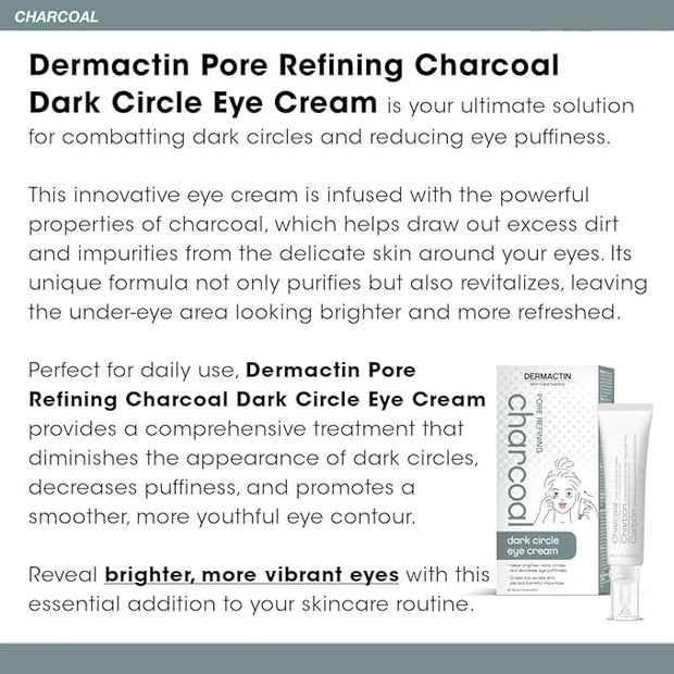 Skin Care Basics Pore Refining Charcoal Dark Circle Eye Cream 2 oz. - Eye Cream for Dark Circles, Eye Puffiness - Dark Cir...