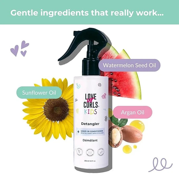 Love Ur Curls Kids Detangler Leave in Conditioner Spray, Pediatrician Approved, Moisturizing, Hydrates and Conditions, Veg...