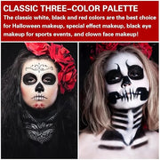 3 Colors Black White Red Face Body Paint