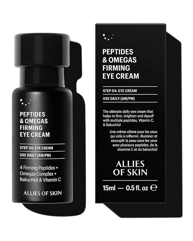 Allies of Skin Peptides Firming Eye Cream | Under Eye Moisturizer for Dark Circles & Puffiness | Bakuchiol, Ceramides and ...