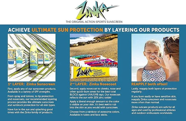 Zinka Sunscreen Personal Pack - Mineral Zinc Oxide for Face, Body, and Lips - Reef Safe and Water Resistant (Lotion SPF 30...