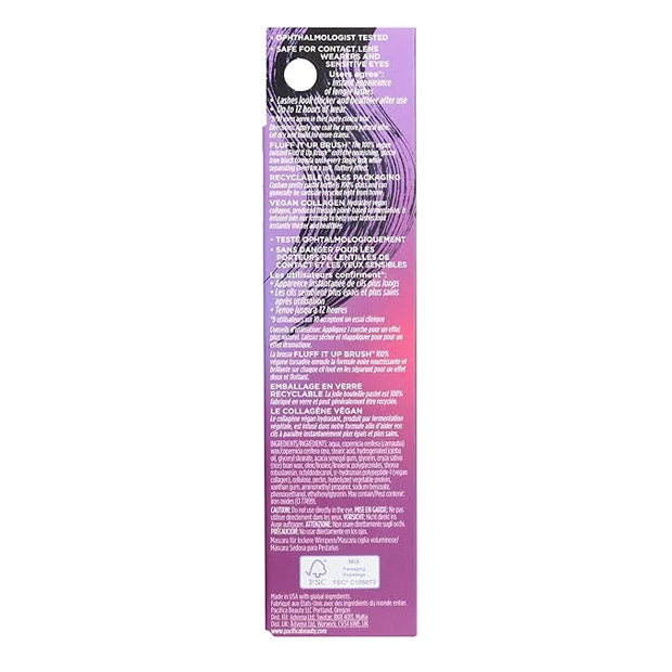 Pacifica Vegan Collagen Fluffy Lash Mascara – Black Thickening & Lengthening Mascara with Plant Fibers, Full Fluffy Lashes...