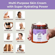 RaGaNaturals Natural Face and Body Butter Cream for Dry Skin - Calming, Nourishing & Hydrating Lavender Body Cream for Wom...