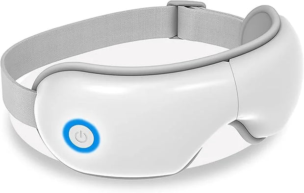 Eye Massager with Heat and Music, Heated Eye Mask with Bluetooth 180°Folding 5-Mode Voice Announcement Heating Massage for...