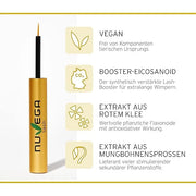 Nuvega Lash Super V - Vegan Eyelash Serum & Eyebrow Serum for Long Eyelashes in just 4-6 Weeks I Lash Serum I Eyelash Grow...