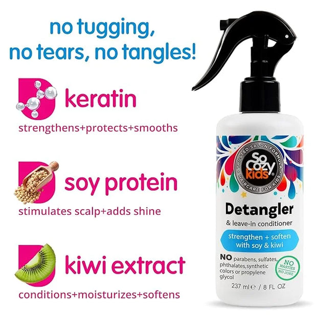 SoCozy 2-in-1 Detangler & Leave In Conditioner Spray (8 Fl Oz, Pack Of 2) - Hair Detangler & Conditioner for Kids with Ker...
