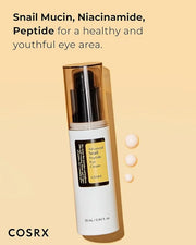COSRX Snail Mucin Peptide Under Eye Cream, 0.84 fl oz, 73.7% Snail Mucin and Niacinamide, Eye Care, Eye Cream Anti Aging, ...
