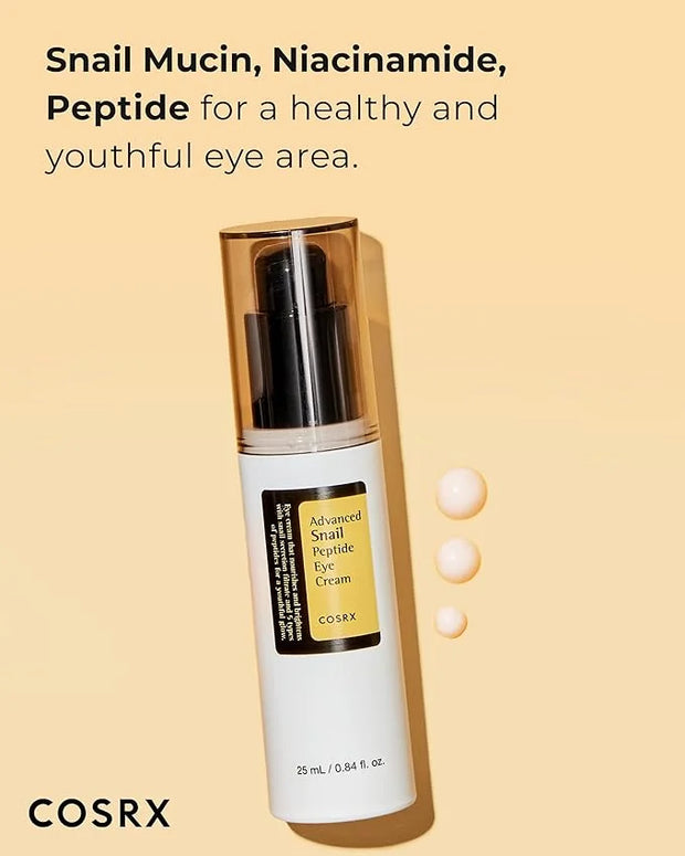 COSRX Snail Mucin Peptide Under Eye Cream, 0.84 fl oz, 73.7% Snail Mucin and Niacinamide, Eye Care, Eye Cream Anti Aging, ...