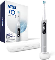 Oral-B iO Series 6 Rechargeable Electric Toothbrush with Visible Pressure Sensor to Protect Gums, 2 Minute Timer, 5 Cleani...