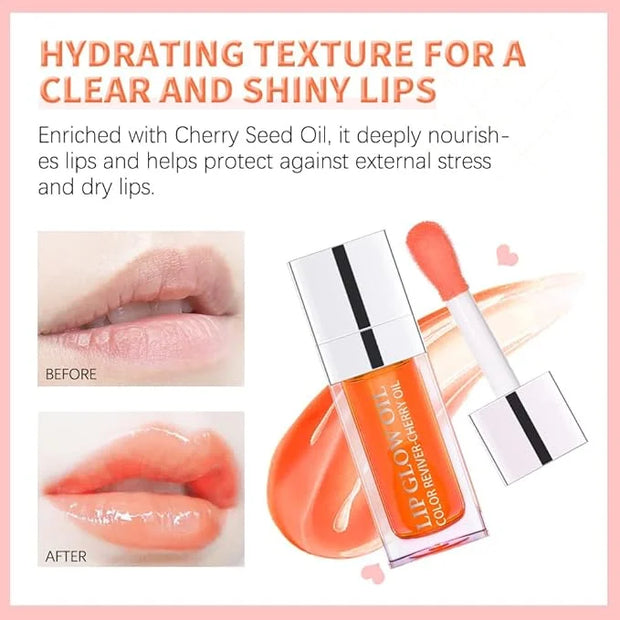 Hydrating Lip Glow Oil, Moisturizing Lip Glow Oil, Nourishing Glossy Transparent Lip Oil, Plumping Lip Oil, Lip Balm, Non-...