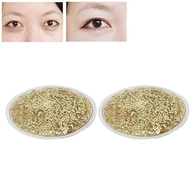 Gel Ice Pack, Hot Cold Eye Gel Ice Pack, Reusable Cooling Eye Cover for Dark Circles Puffiness, Redness and Eye Relax (Gol...