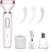 Electric Razors for Women, 4 in 1 Electric Women Shaver, Face Shavers Eyebrow Legs Armpit Bikini Area Pubic Underarms, Pai...