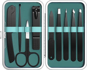 Yougai 9 Pcs Tweezers and Nail Clippers Kit for Facial Hair Women with Travel Case, Professional Stainless Steel Eyebrow T...