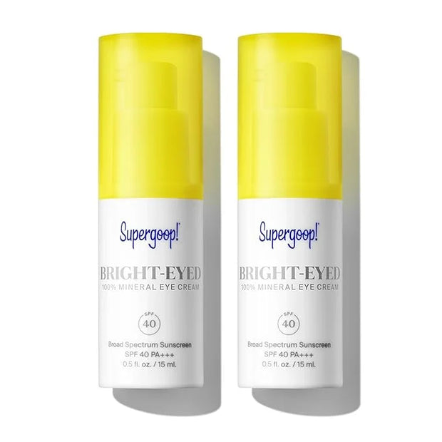 Supergoop! Bright-Eyed 100% Mineral Eye Cream - 0.5 fl oz, Pack of 2 - SPF 40 PA+++ Hydrating & Illuminating Mineral Sunsc...