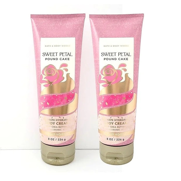 Bath & Body Works Ultimate Hydration Body Cream Pack of 2 (Sweet Petal Pound Cake),8.0 fluid_ounces,1.0 pounds - Product I...