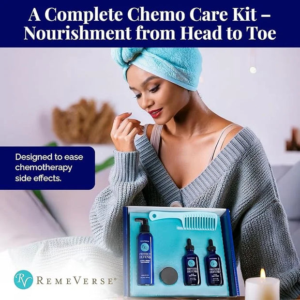 RemeVerse Chemo Care Kit - 6-Piece Clinically-Based Skincare and Haircare Set for Chemotherapy Patients, Featuring Hair Se...