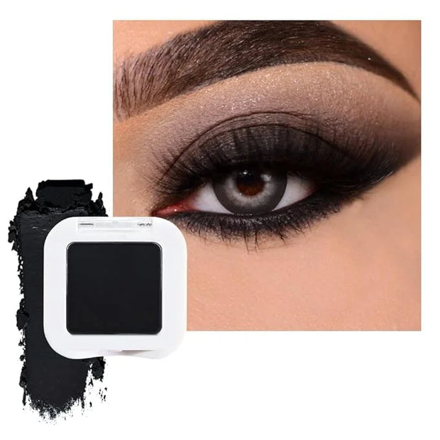 Dark Black Matte Eyeshadow – Smoked Eye Shadow, Daily Waterproof Long-Lasting Eyeshadow Powder Palette for Women Neutral E...