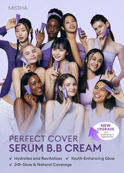 MISSHA M PERFECT COVER SERUM BB CREAM No.21 Light Beige - Light with Cool Undertone, Skin Tint, Tinted Moisturizer, Skin C...