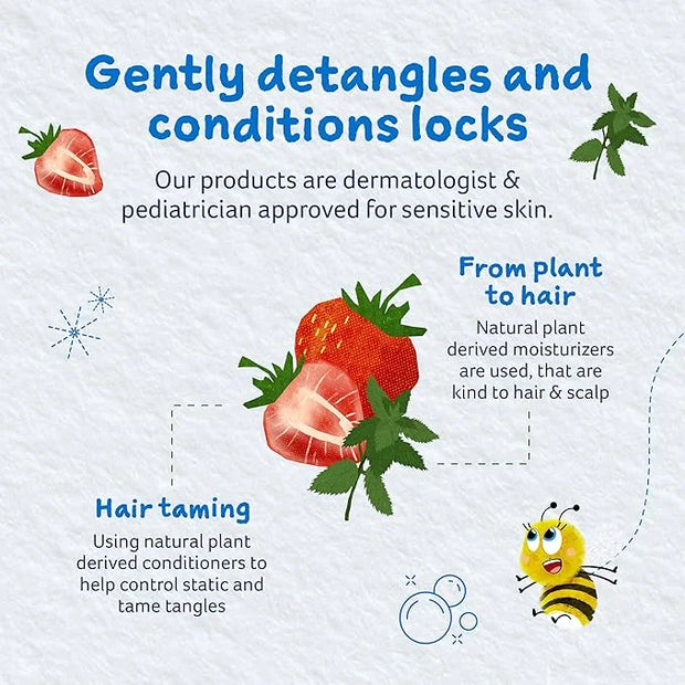 Childs Farm, Kids Hair Conditioner for Dry, Sensitive Skin & Scalp, Strawberry & Organic Mint, Conditions & Nourishes, Veg...
