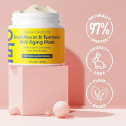 Korean Skin Care Set - Snail Mucin Glow Kit Contains Snail Hyaluronic Acid Serum + Snail Turmeric Mask + Snail Eye Cream +...