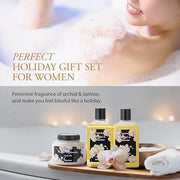 Mother's Day Gift for Mom Bath and Body Gift Basket Orchid & Jasmine Spa Gift Baskets for Women Fragrant Body Lotions, Bat...