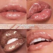 REVLON Super Lustrous Glimmer Gloss, Non-Sticky Lip Gloss, High-Shine Finish, Plant-Based Glitter, 004 Happy Hour, 0.13 fl...