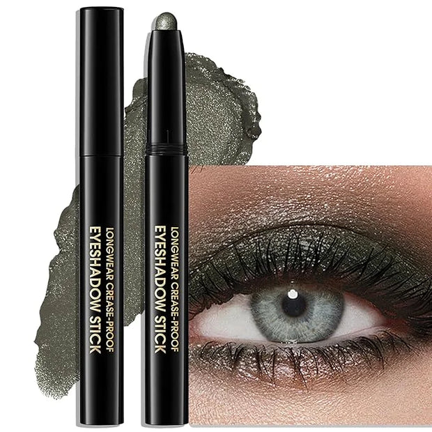 Eyeshadow Stick Waterproof Long Wear Cream Eye Shadow Pencil Single Shimmer Glitter Blendable Smokey Eyeshadow Crayon Crea...