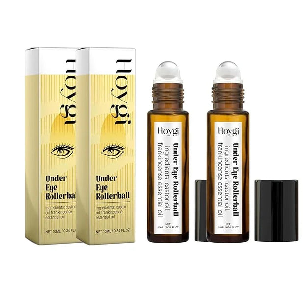 Eye Roller for Puffy Eyes, Castor Oil and Frankincense Eye Roller for Dark Circles, and Wrinkles, Anti Aging Eye Serum Cre...