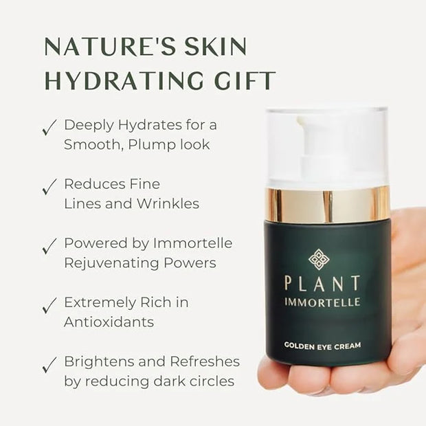 Golden Under Eye Cream - Hydrating Face Cream with Bakuchiol, Helichrysum Intensive Under Eye Renewal, Moisturizer Eye Cre...