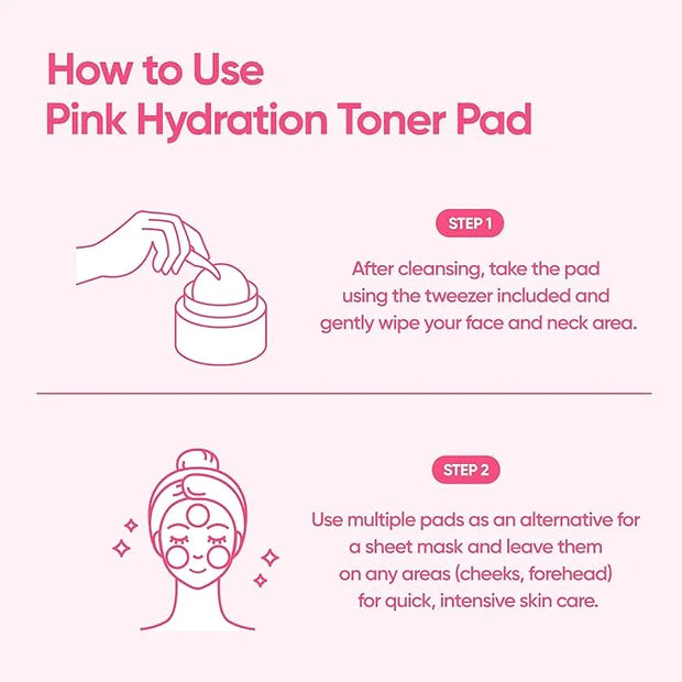 BANILA CO Clean it Zero Pink Hydration Toner Pad | Vegan Korean 3-Layered Pads | Hyaluronic Acids and Vitamin Complex to M...
