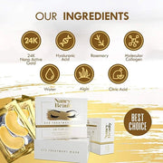 Under Eye Patches - 24K Gold Under Eye Mask, Dark Circles Under Eye Treatment Mask, Anti-Wrinkle Under Eye Bag Treatment f...