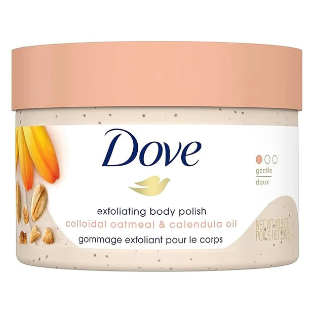 Dove Exfoliating Body Polish Scrub for Silky Skin Oatmeal & Calendula Oil Body Scrub Exfoliates & Gives Lasting Nourishmen...