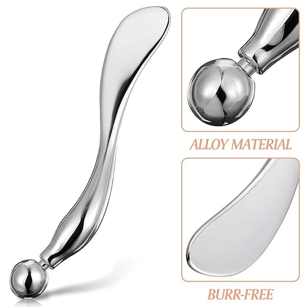 Zinc Alloy Eye Cream Spoon Eye Fatigue Relief Massage Tool for Skincare Makeup Application and Facial Care Silver Eye Spoo...