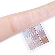 Pink White Glitter Shimmer Sparkle Eye Shadow Palette, Warm Pastel 9 Colors Sparkle eyeshadow Palette Makeup,Colorful Long...