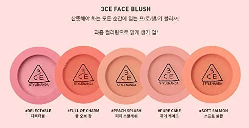 3CE Style Nanda Face Blush, Matte, Pink, Palette, 5g, 0.17oz (DELECTABLE) - Product Image