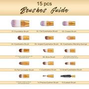 UCANBE Makeup Eyeshadow Palette + 15Pcs Brush Set, Pigmented