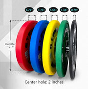 10LB/25LB/35LB/45LB/55LB Bumper Plates Odorless with 2" Opening Olympic - Product Image