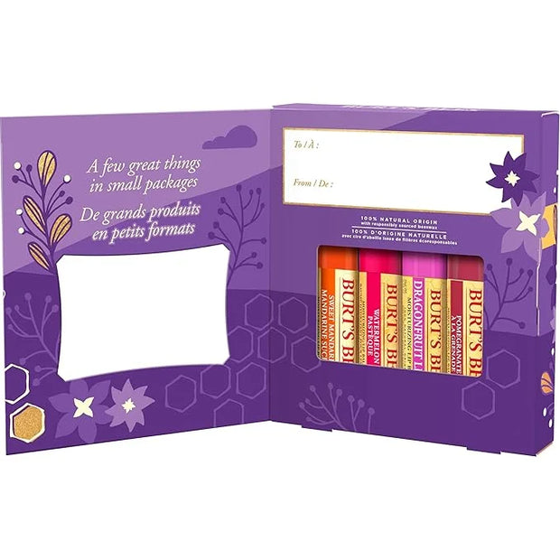 Burt's Bees, 4 Lip Balms, Beeswax Bounty Set, Pomegranate, Sweet Mandarin, Coconut And Pear & Watermelon - Product Image