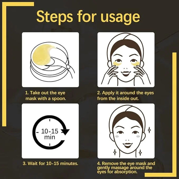 LIYALAN 24K Gold Under Eye Patches for Dark Circles and Puffiness Eye Mask Skin Care Products for Puffy Eyes Beauty for Wo...