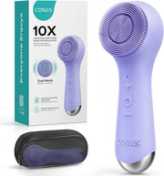 COSLUS Face Scrubber Facial Cleansing Brush: 2 in 1 Spin and Vibration Patented Tech, Silicone Electric Exfoliator Scrubbe...