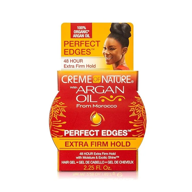 Creme of Nature with Argan Oil From Morocco Perfect Edges Hair Gel, 24 Hour Hold with Moisture and Exotic Shine, Extra Fir...