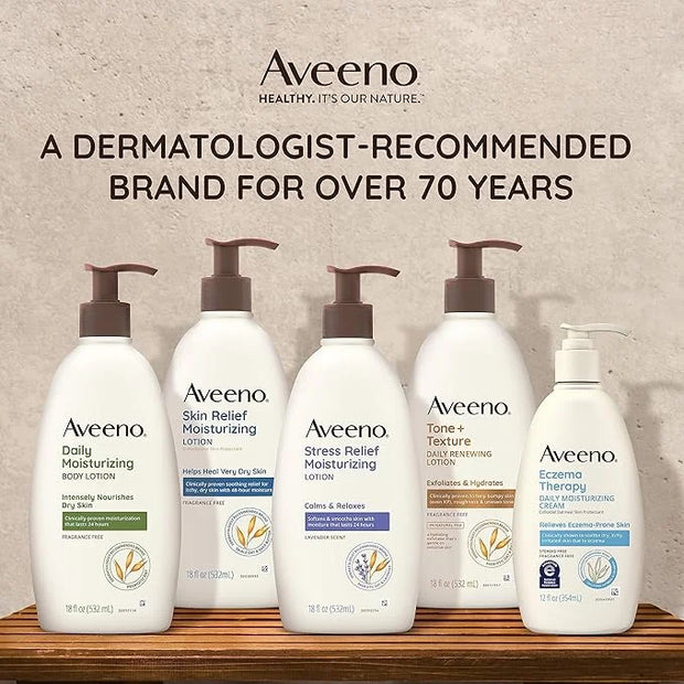 Aveeno Skin Relief Moisturizing Lotion for Very Dry Skin with Soothing Triple Oat & Shea Butter Formula, Dimethicone Skin ...